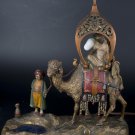 Decor Art Austria Spelter Desk lamp Camel with a girl under a canopy