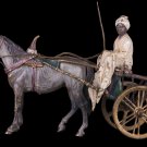Decor Art. Austria. Bergman Bronze. Figurine. Arab on a horse roped in an arba.