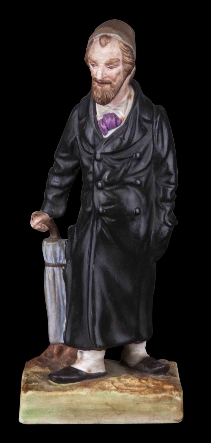 Decor Art. Russia. Gardner Bisque Sculpture. A Jew with an umbrella.