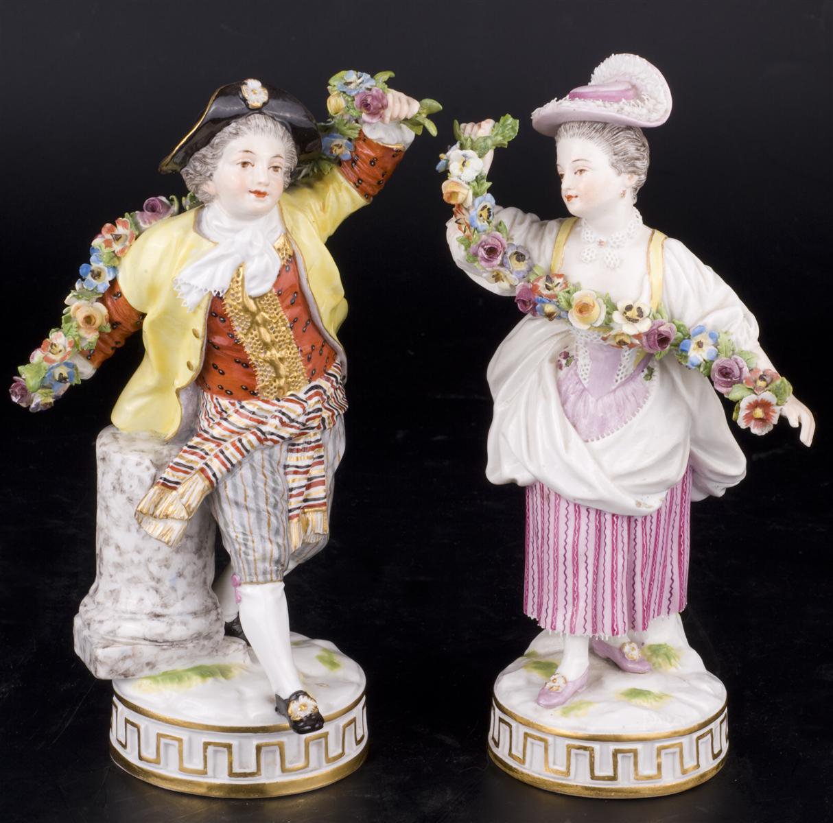 Decor Art Germany Meissen Set of two sculptures A Lady and A Gallant