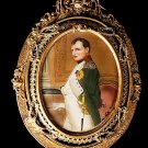 Decor Art. France. Brass Ivory miniature. Portrait of Napoleon.