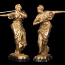 Decor Art. France. Bronze. Two sculptures. Dancing girls in Art Deco style.