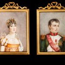 Decor Art France Isabey Morin Two Miniatures Ivory Napoleon and Josephine