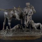 Decor Art. Russia. Bronze Woerffel. Whipper with hounds.