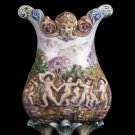 Decor Art Italy Porcelain Vase on four legs embossed mythical scenes