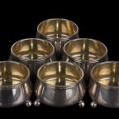 Decor Art. Russia. Silver Salt shakers on three spherical legs - 6 pieces.