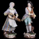 Decor Art Germany Meissen Two sculptures Bagpiper and Hurdygurdist