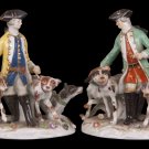 Decor Art. Germany. Meissen Two figurines. Hunters with dogs.