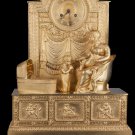 Decor Art France Reis Bronze Mantle clock with chimes Prayer Empire