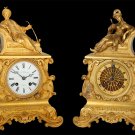 Decor Art France Leblanc Bronze Twin mantel clock with Eastern figurines