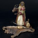 Decor Art Austria Bergman Bronze Hunter with a head of a goat on a lion's skin