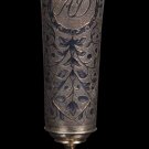 Decor Art. Russia. Silver Glass with patina floral ornament.