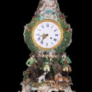 Decor Art Germany Meissen Mantle clock with Goddess Diana and hunting scenes