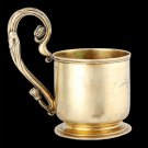 Decor Art. Russia. Silver Glass holder with shaped handle in Art-Nouveau style.