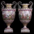 Decor Art Rudolstadt Ernest Bohne Porcelain Two vases Antique amphora Dragons