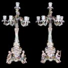 Decor Art Germany Meissen Set of two six-candle sconces with three putti
