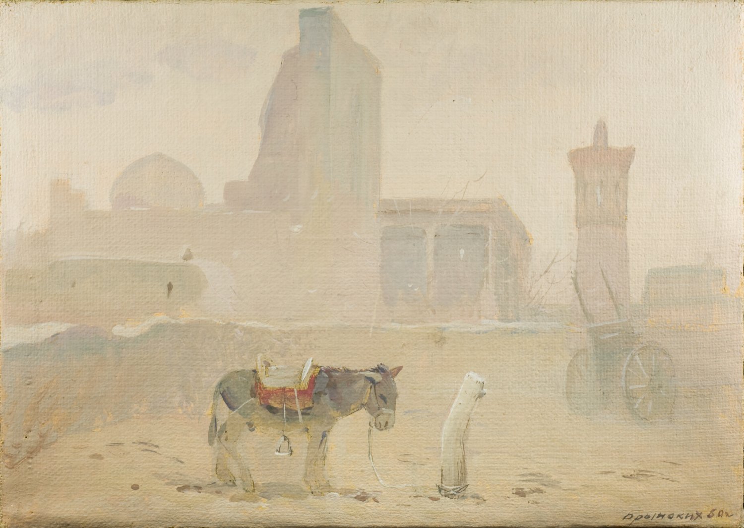 Brynskikh Boris Alexandrovich. Outside of Bukhara. Painting Russia 1950.
