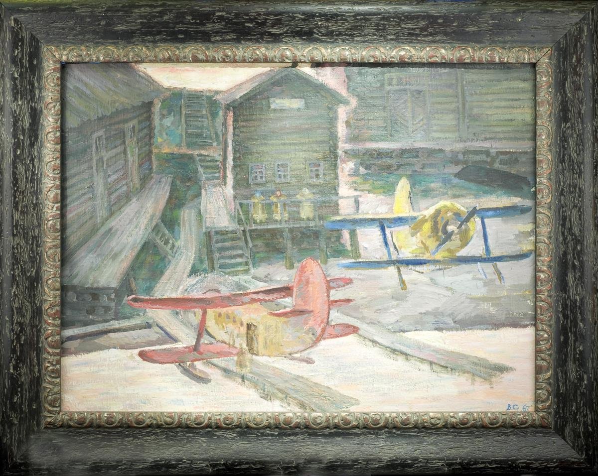 Kislykh Vadim Ivanovich. Hydroplanes. Russian Oil Painting 1967