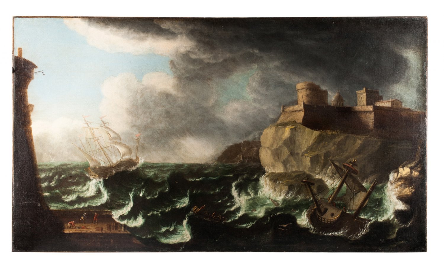 Shipwreck. Painting Unknown Artist. Europe possibly Flanders early XVIII cent