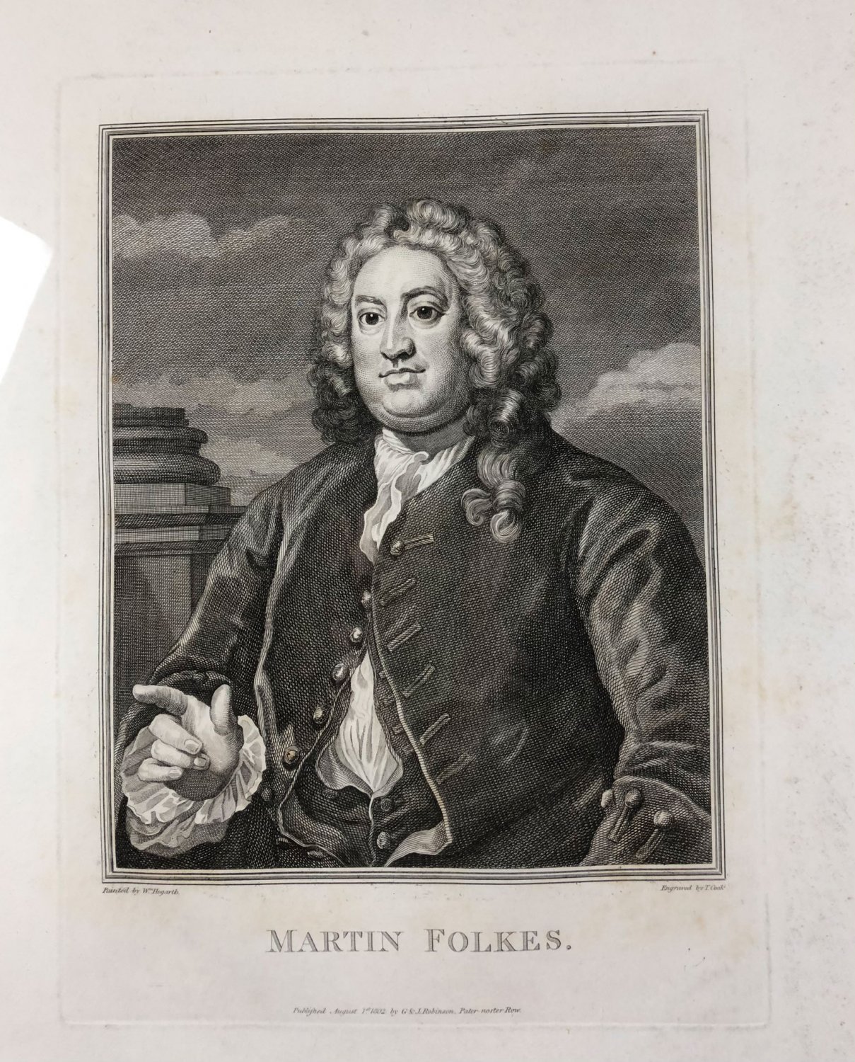 Painted by W. Hogarth. Engraved by T.Cook. Martin Folkes. Lithography.