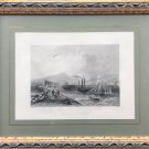 W.H. Bartlett. R.Wallis. Leith Pier and Harbour. Lithography.
