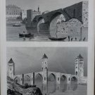 Ponts Avignon et de cahors. Bridgees of Avignon and Cahors. France. Puentes de Avinon Y De Cahors