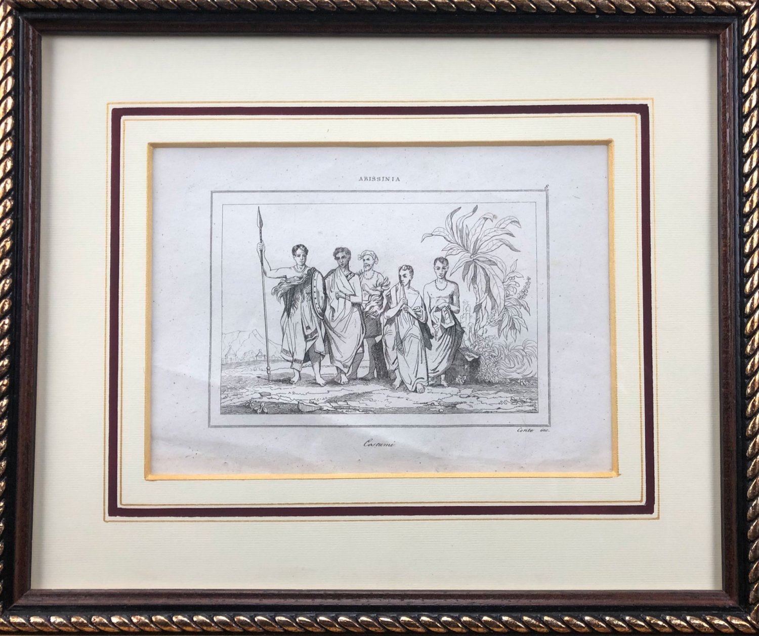 Conte inc. Abissinia. Costumi. Lithography.