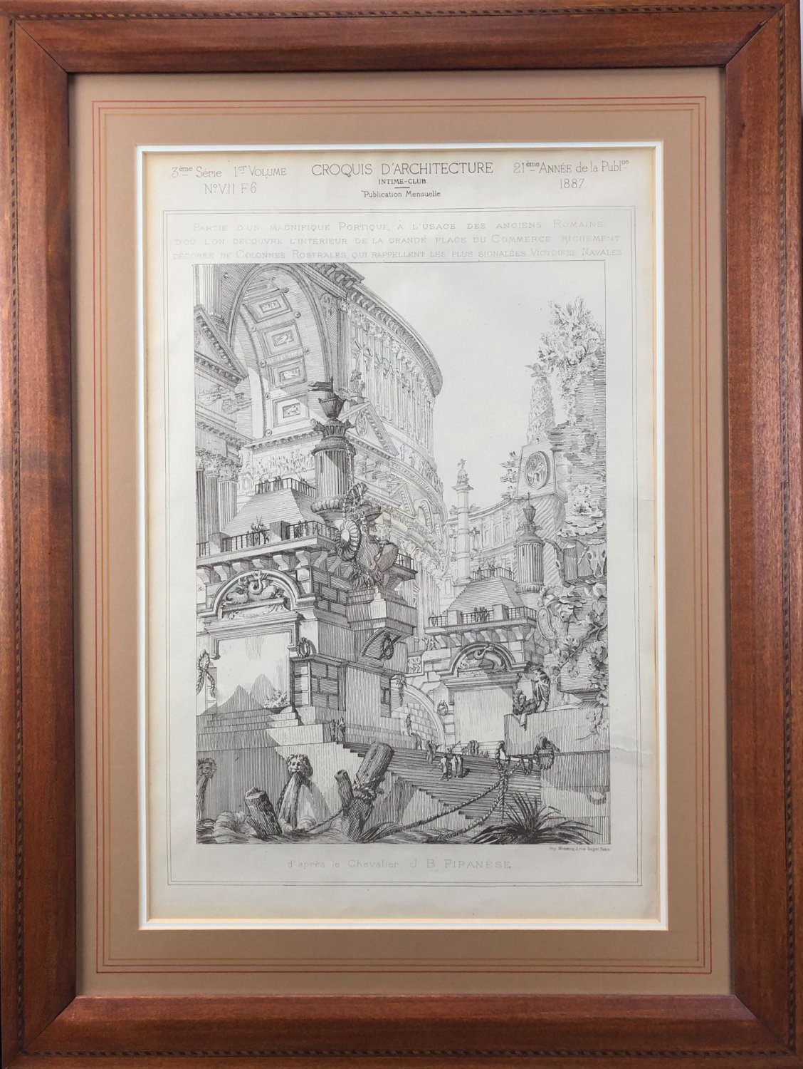 Croquis Architecture Intime-Club. 1887. Partie DUn Magnifique Portique, A LUsace Des Anciens Romains