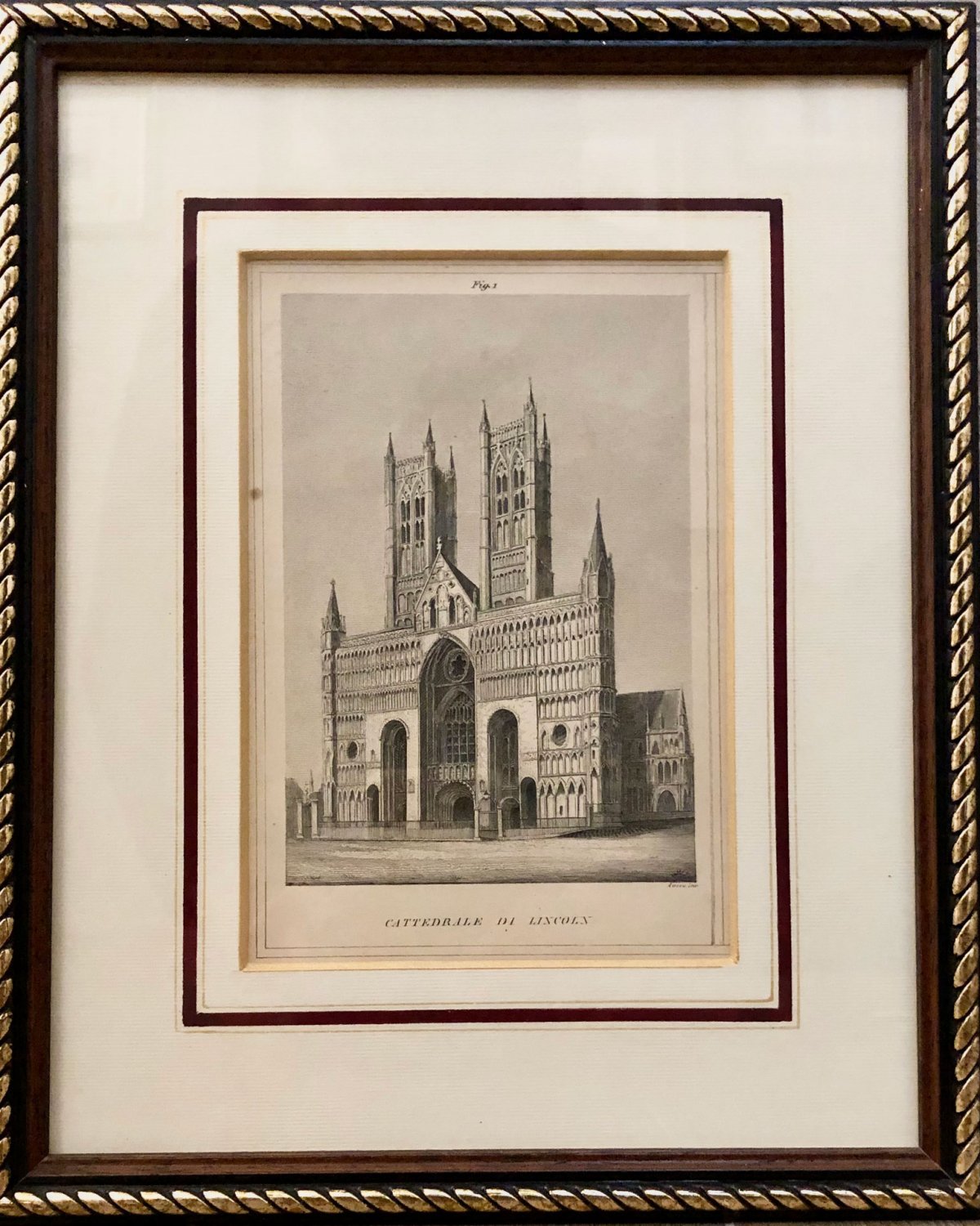Fig. 1. Cattedrale di lincoln. Lithography.