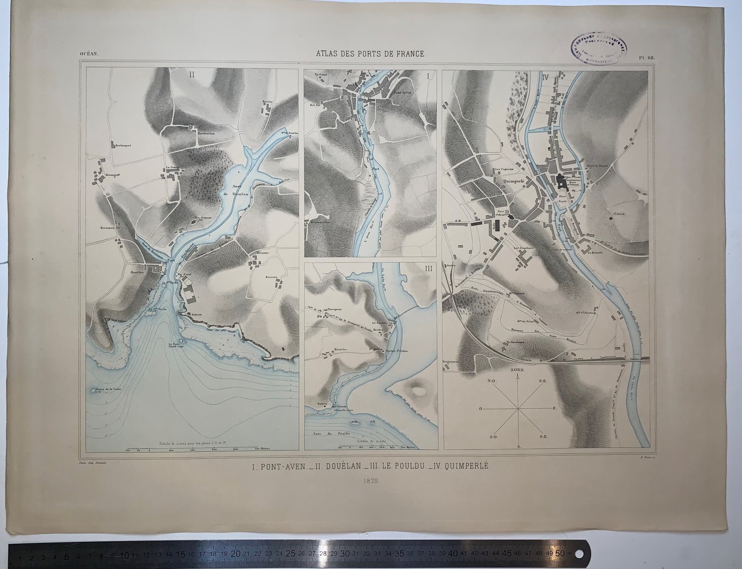 Atlas des ports de France. I. Pont-Aven II. Douelan. III. Le Pouldu. IV. Quimperle