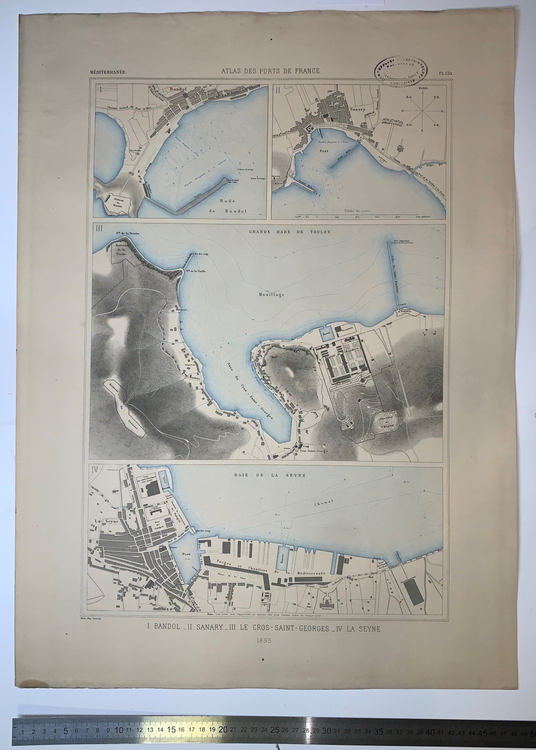 Atlas des ports de France. I. Bandol. II. Sanary. III. Le Cros-Saint-Georges. IV. La Seyne