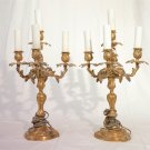 Pair of bronze candelabra in Biedermeier style