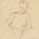 Mendel Gorshman (1902-72). Pencil drawing, 1937. Portrait of  Meir Axelrod, 44x32 cm