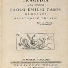 Bibli tragedia del conte. 1774. St. Petersburg. Rare book in French