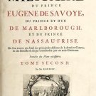 Histoire Militaire du Prince Eugene de Savoye, 1729. 2 vol. First rare edition