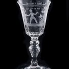 A glass with the image of a gentleman.