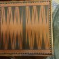 Bud Leathers Italy checker /backgammon board with storage compartment built in.