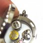 30mm locket with charms and 50 cm long chain