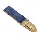 Mens Watch Strap Genuine Leather Swiss Quality Butterfly Buckle 24mm