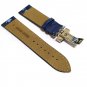 Mens Watch Strap Genuine Leather Swiss Quality Butterfly Buckle 24mm