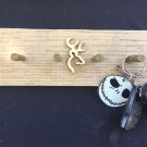 Natural Browning Deer Country Wall Mounted Key Chain Holder 4 Bullet Casings Reclaimed Wood