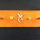 Orange Browning Deer Country Wall Mounted Key Chain Holder 4 Bullet Casings Reclaimed Wood