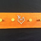 DH Orange Browning Deer Country Wall Mounted Key Chain Holder 4 Bullet Casings Reclaimed Wood