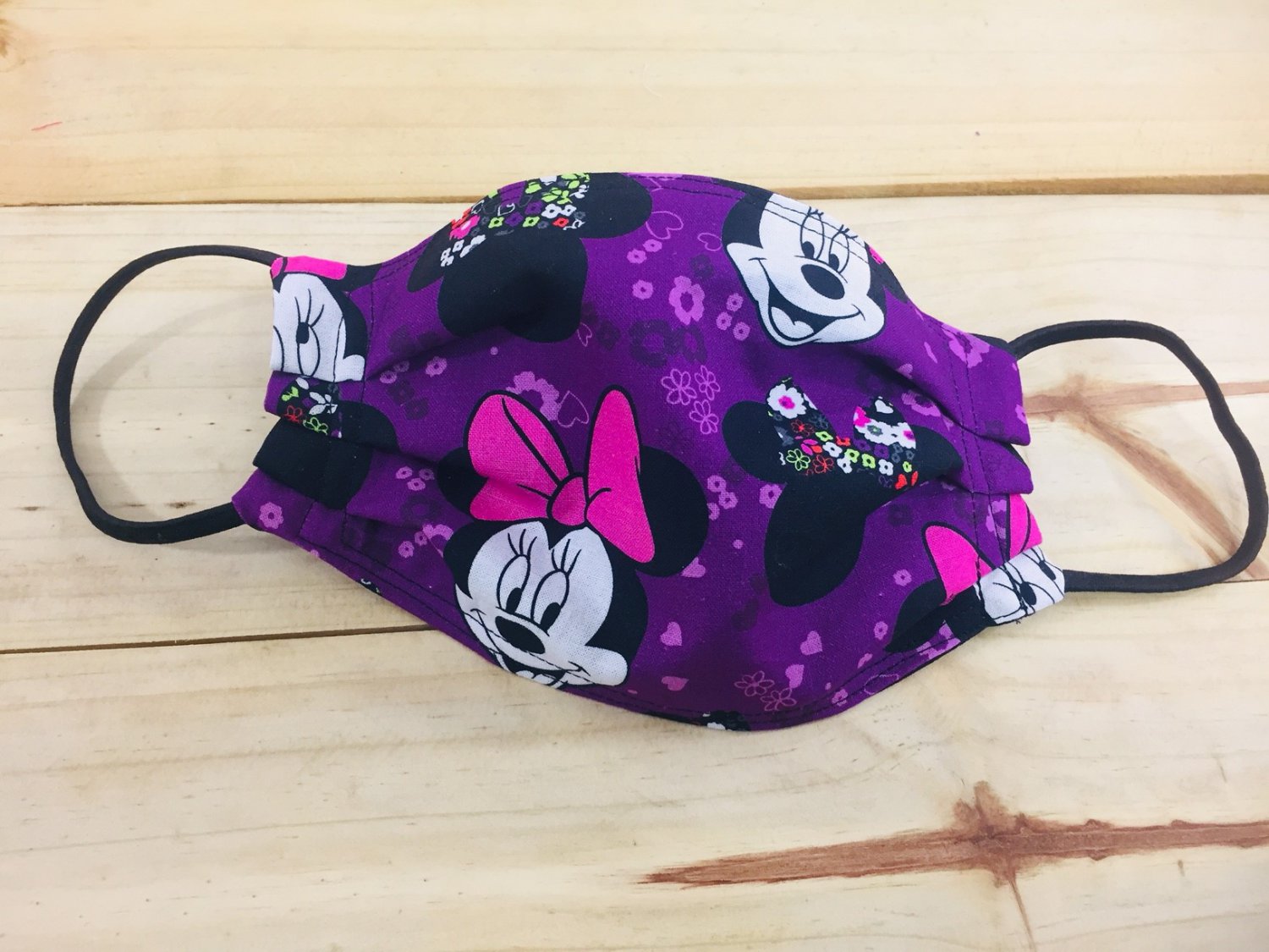 Disney Minnie Mouse Face Covering Handmade Reversible Reusable Mask Purple