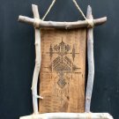 Wooden Hand Burned Wall Piece with  Vector Patterns