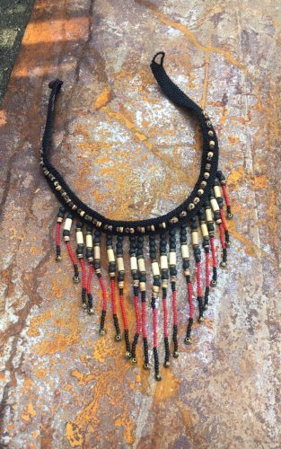 Handmade Crocheted Beaded Choker Necklace