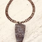 Coconut beaded necklace with ethnic style coconut shell pendant