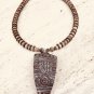 Coconut beaded necklace with ethnic style coconut shell pendant