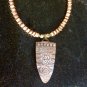 Coconut beaded necklace with ethnic style coconut shell pendant
