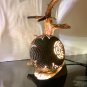 Unique Hand Crafted Lamp Made With Natural Coconut Shell and Wood